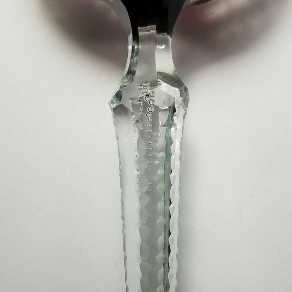 Lot of 2 Bavarian ruby red and clear cut glass wine goblets stemmed glasses 8.5" - Picture 5 of 10